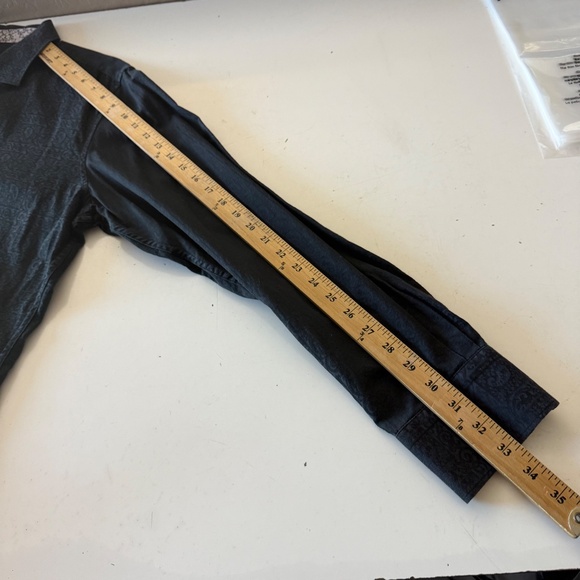 Robert Graham Designer All Black Paisley Print Flip Cuff Dress Shirt Mens XL - Picture 7 of 8